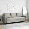 3 Seater Sofa Light Grey 180 Cm Velvet