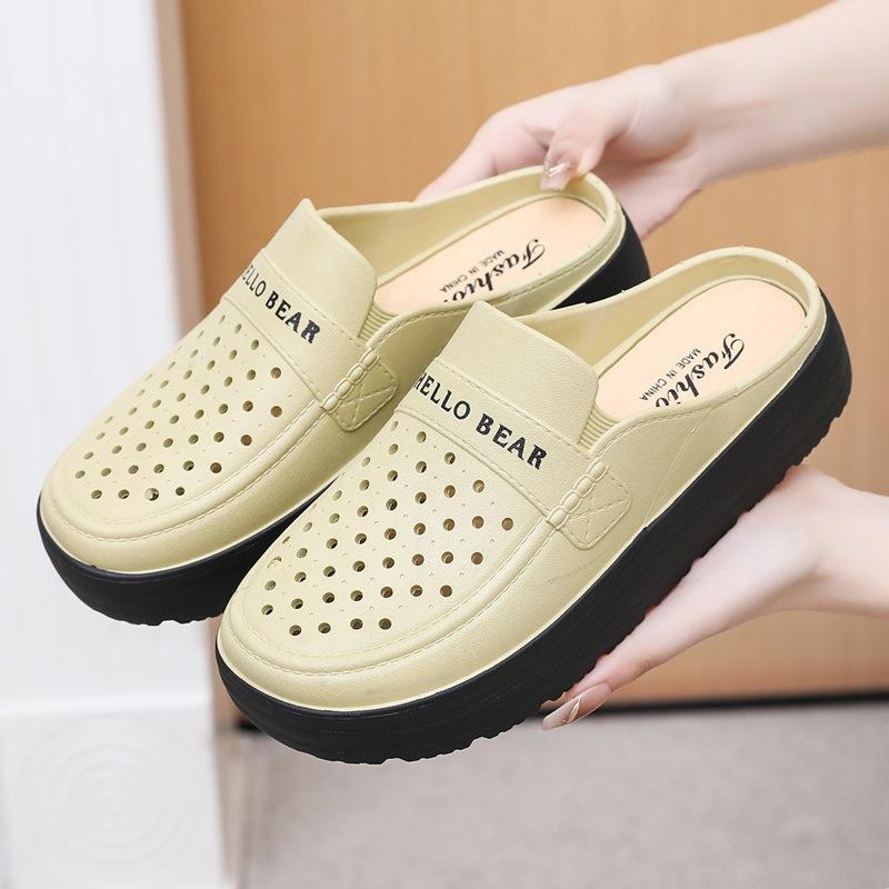 

Бесплатная доставка сумка голова обувь для женщин, водонепроницаемая, дышащая и нескользящая, летние женские прохладные тапочки и на толстой подошве 36 оливковый