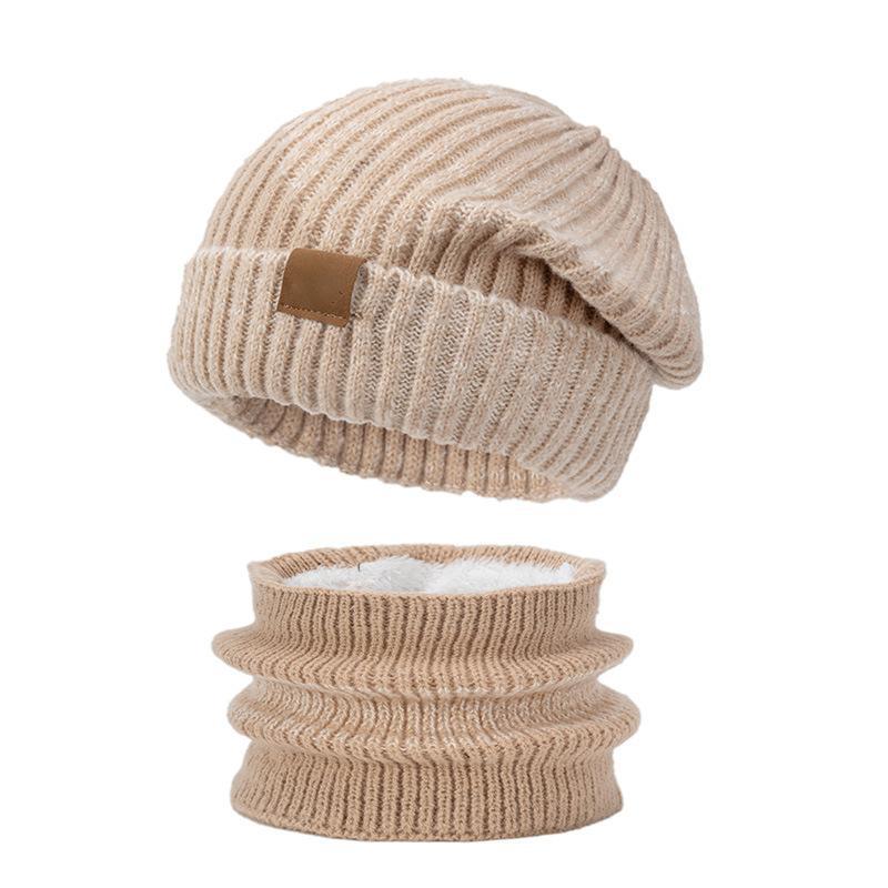 2pcs Winter Thick Ear Muffs, Two-Color Hat And Scarf Set - Suitable for Women'S Outdoor Leisure, Fashionable And Versatile for Cold Protection