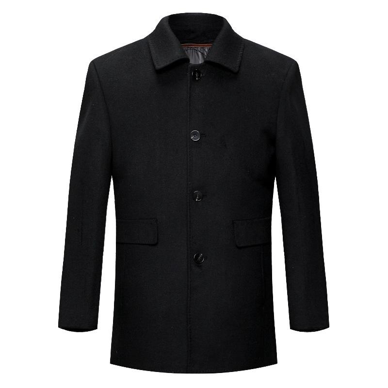 Business casual thickened removable goose down lining double-sided cashmere mid-length woolen coat men's coat windbreaker