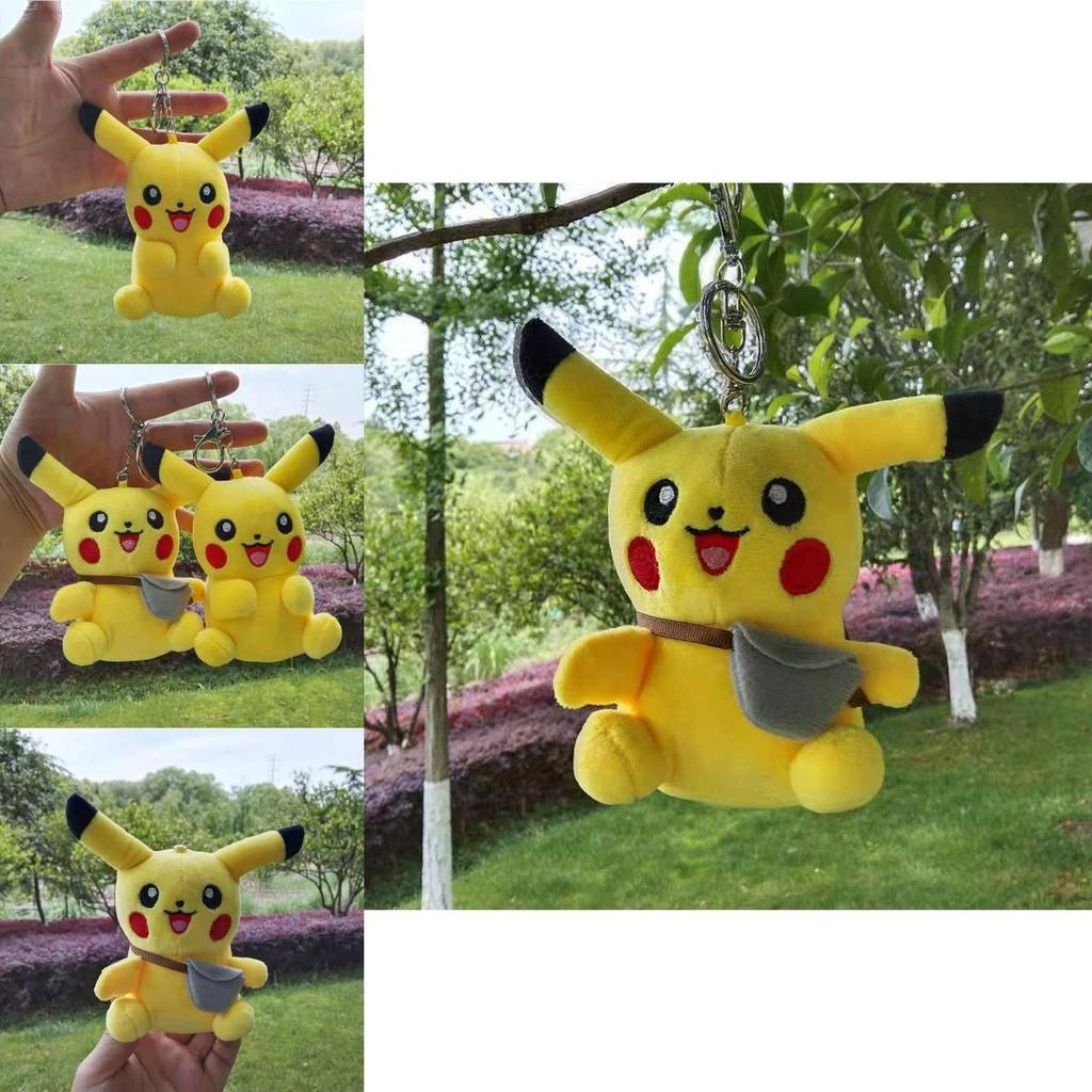Adorable Pikachu Plush Toy Backpack Keychain Creative Cartoon Doll Gift Accessory