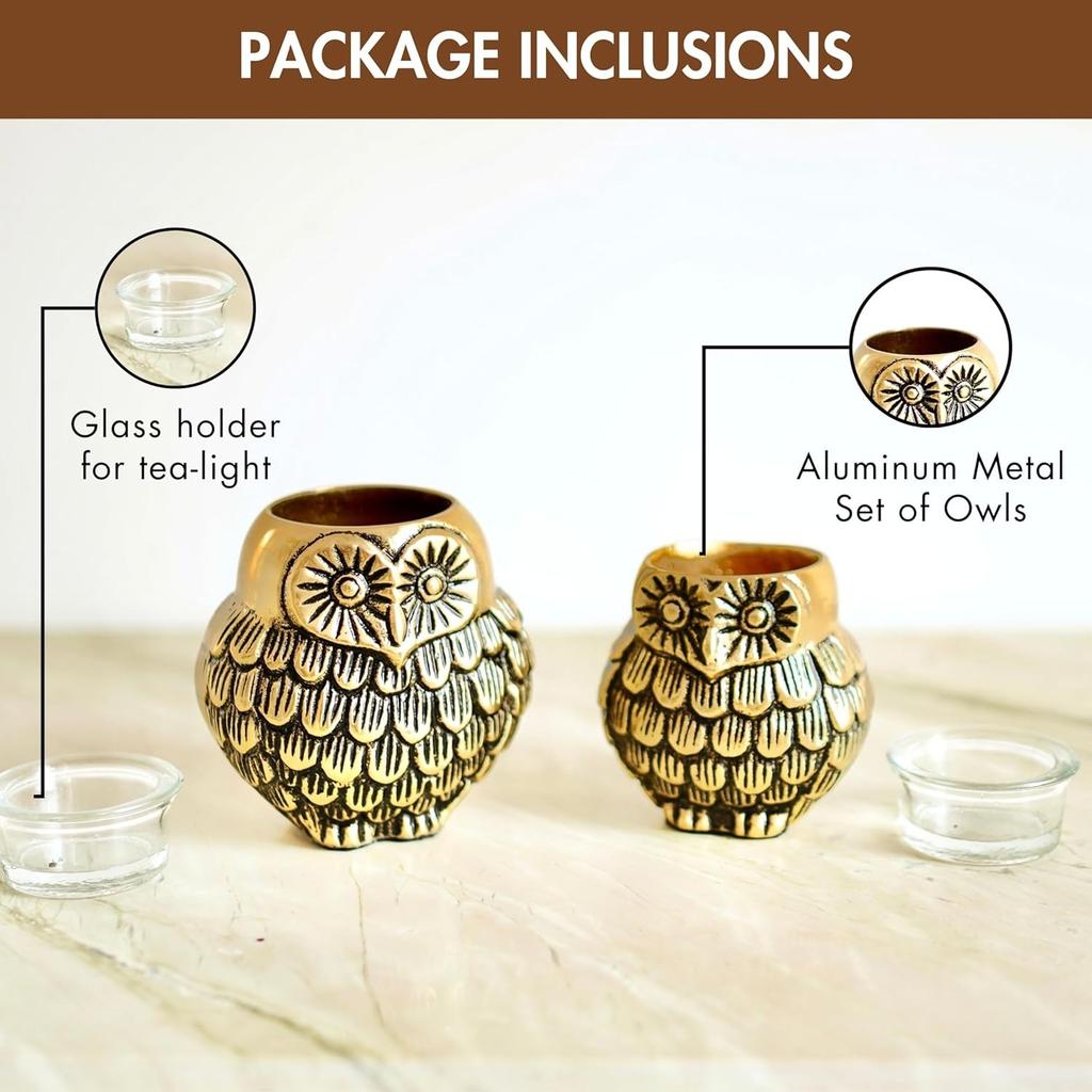 Набор подсвечников Сова (2 шт), Owls Set of Mother and Child Candle Holder Set of 2,  Behoma