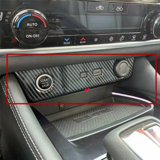 Carbon Fiber Inner Cigarette Lighter Panel Cover Trim For Nissan Rogue 2021-2024