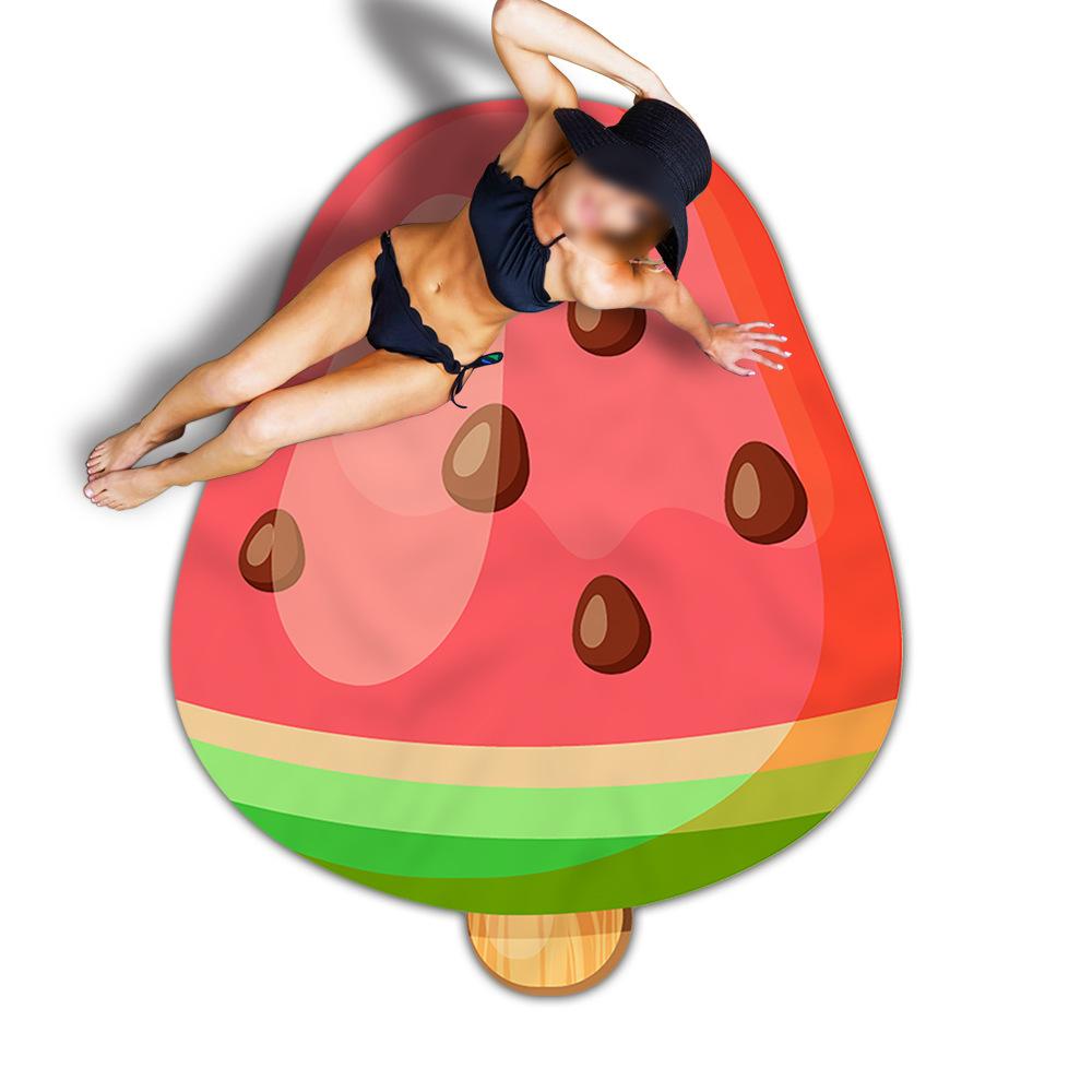 Sommer Eis am Stiel Form Strandtuch Regenbogen Dopamin Ultrafeines Faserhandtuch Stoff Strandkissen Schwimmen Badetuch Handtuch