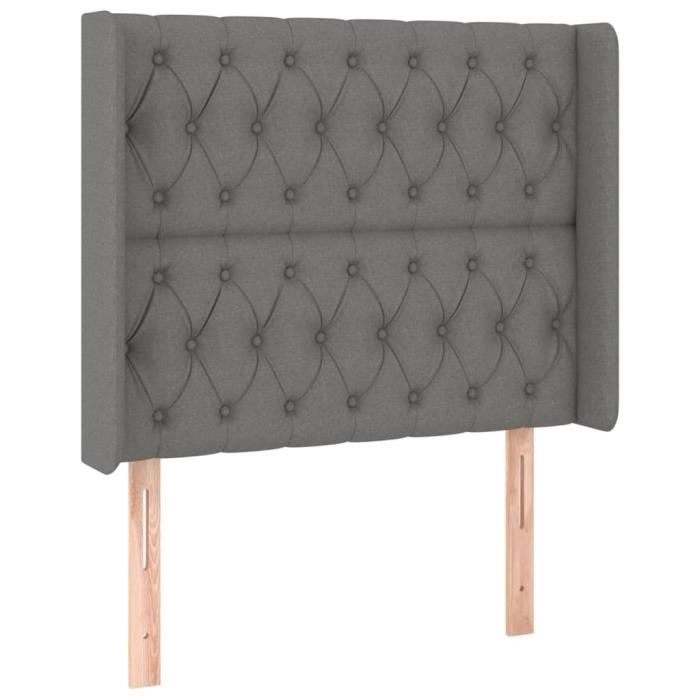 VidaXL Headboard with Ears Dark Grey 103x16x118-128 Cm Fabric3119907