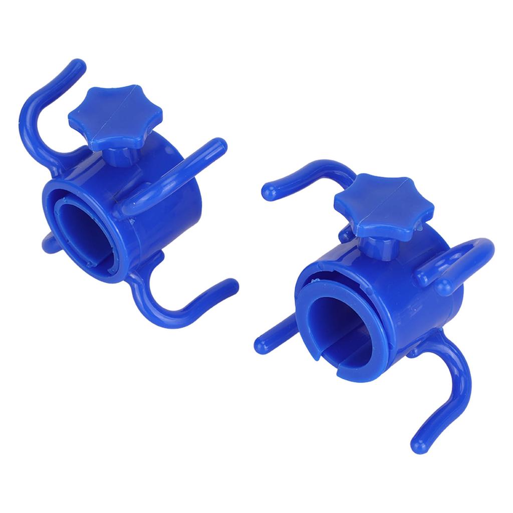 2 Peças Gancho Pendurador de Guarda-Sol de Praia de Plástico Porta-Guarda-Chuva 4 Pontas Porta-Toalha Chapéu Óculos de Sol Azul