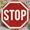 Vintage Metall Stop Schild Wanddeko Geschenk 8 Zoll Rund Retro Café Bar Kunst