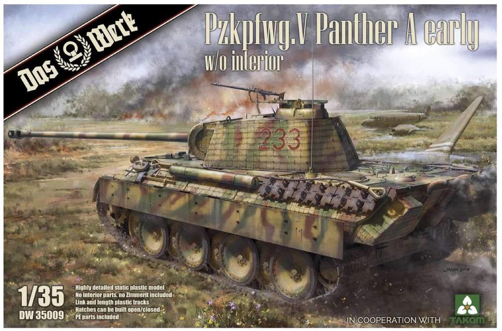 Das Werk Scale German Panzer V Panther A Early Model interior or Zimmerit Plastic Model Kit USCDW35009 1/35 Ausf. (without Coating)