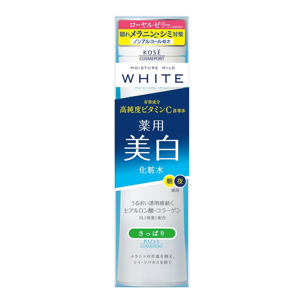 Moisture Mild White Lotion L Vitamin Hyaluronic and Collagen Bonus Nose Blackhead Mask (Refreshing) 180ml, High-Purity C, Acid, Formula, Alcohol-Free