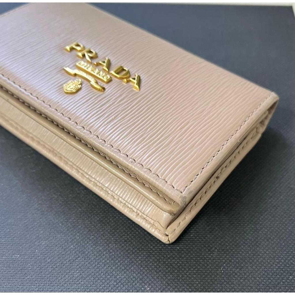 Used With box PRADA Card Case Vitello Move Engraved