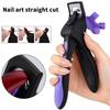 Adjustable U-shaped French Nail Tip Cutter, False Nail Clipper with Positioning Guide, Professional Manicure Tool