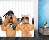 Cat Shower Curtains Bathroom Shower Curtain Cute 3D Fabric Shower Curtain With Hooks Funny Waterproof Shower Curtain Or Mat