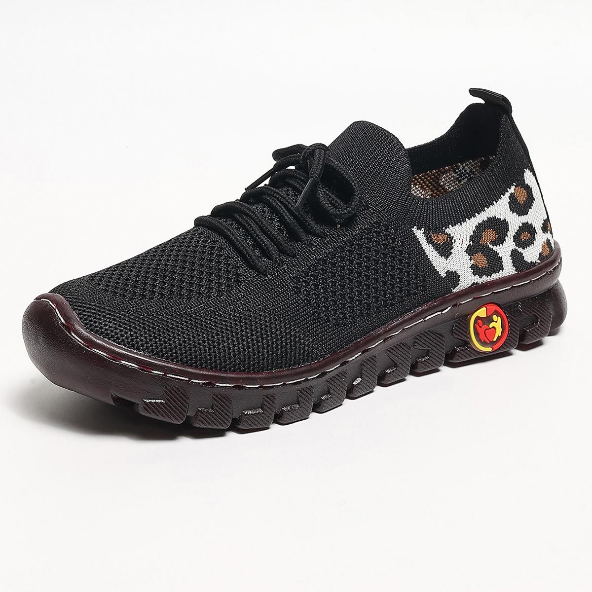 

Fashion Women s Sports Shoes 2024 Spring Fashionable and Comfortable Round Toe Mesh Breathable Casual Women s Running Shoes Large Size 43 чёрный