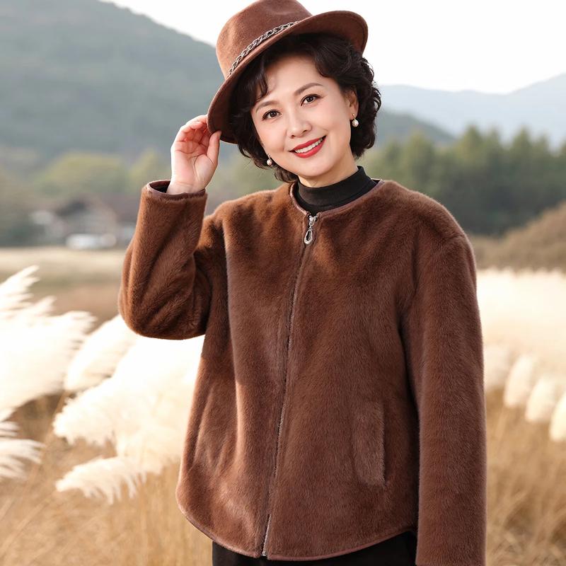 Datang Furen Women's Faux Mink Fur Winter Coat