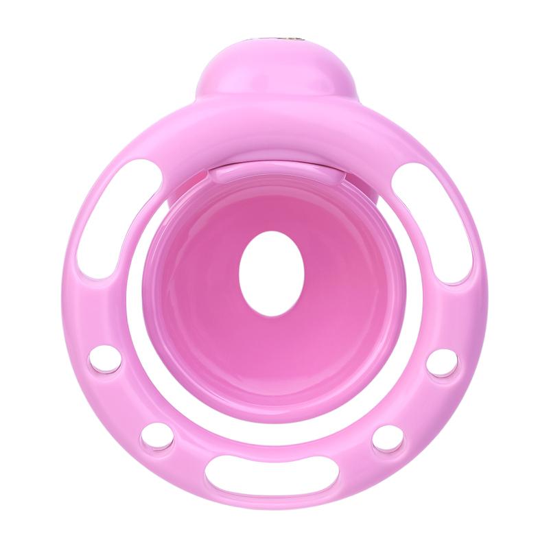 FRRK ABS Resin Bow Pearl Chastity Cage 4Pcs Locking Rings BDSM Penis Restraint Accessory Kit For Adult Male Private Indoor Use