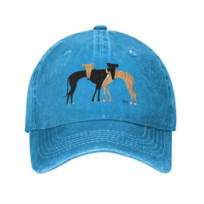 Customowa bawełniana czapka baseballowa z psem rasy chart dla kobiet i mężczyzn, oddychająca, podpierająca głowę, brązowa, typu tata, streetwear
