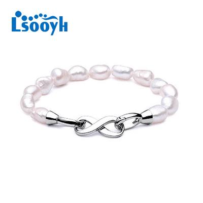 LSOOYH Bracciale di perle d'acqua dolce naturali per gioielli di perle da donna Bracciale di perle multicolori di moda