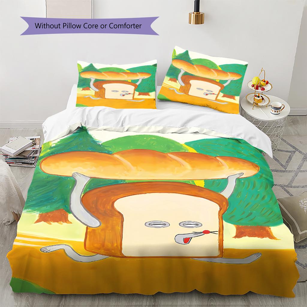 Bread Thief Pattern Bedding,Quilt Set Quilt Cover Pillowcase Home Birthday Gift (1 * Duvet Cover + 2 * Pillowcase, Without Core)