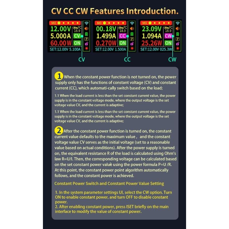 Programmable Power Supply Modules 120W Constant Current Voltages Control Solar Charging with Transmission Interfaces