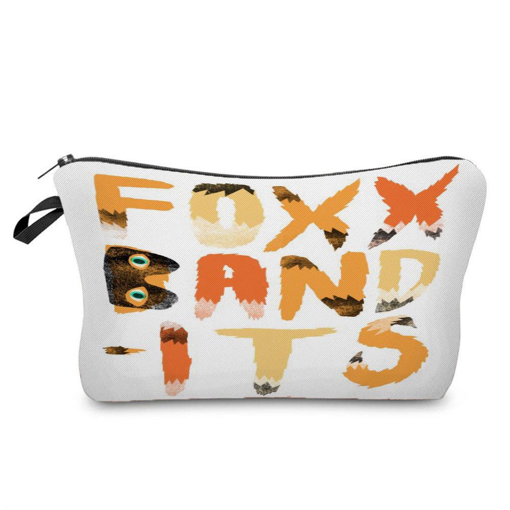 Women Cartoon English Alphabet Print Cosmetic Bag Toiletries Organize Travel Storage Case 6707 KTB