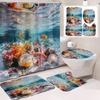 31Style 4Pcs Funny Shower Curtains Bathroom Curtain With Hooks Decor Waterproof Cat Dog 3d Bath 180*180cm Creative Personality Shower Curtain