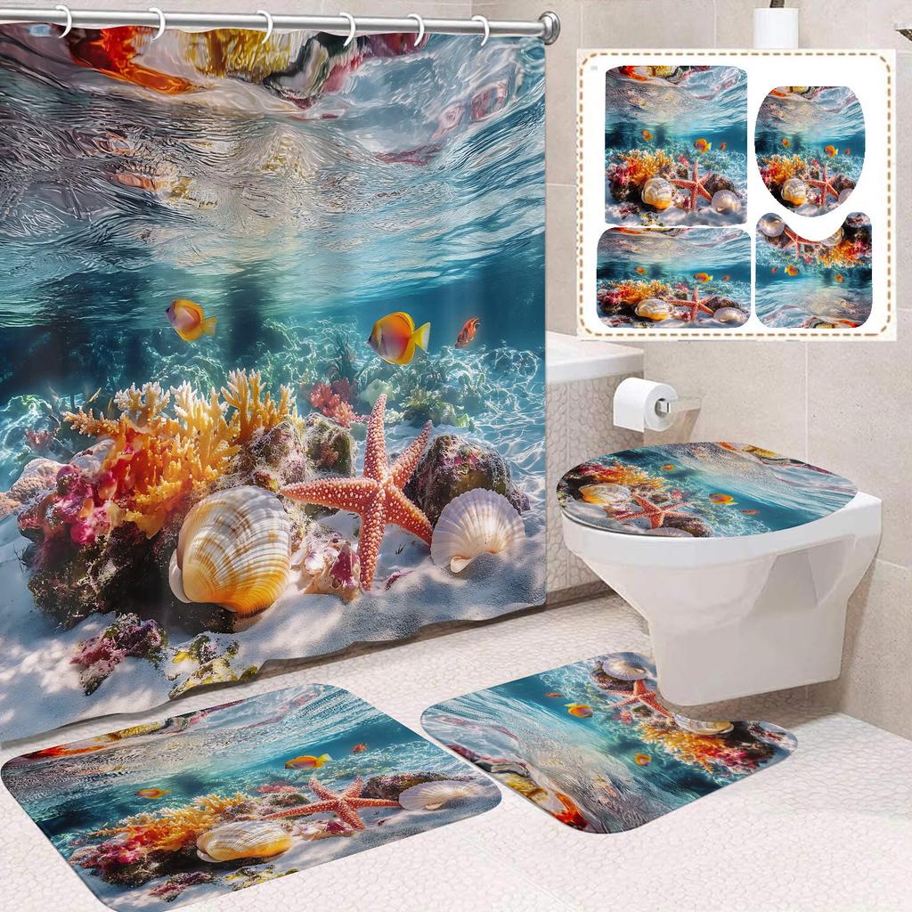31Style 4Pcs Funny Shower Curtains Bathroom Curtain With Hooks Decor Waterproof Cat Dog 3d Bath 180*180cm Creative Personality Shower Curtain