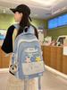 Youthful Nylon Student Backpack With Embroidered Design For School Use
