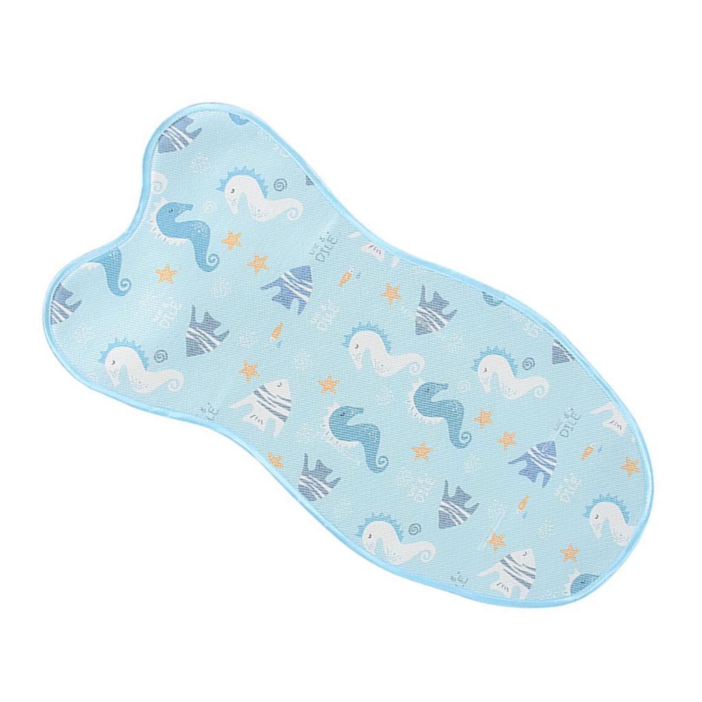 Tapis Refroidisseur d'Été pour Poussette, Coussin de Sommeil Respirant, Doublure pour Poussette, Chaise Haute, Bleu