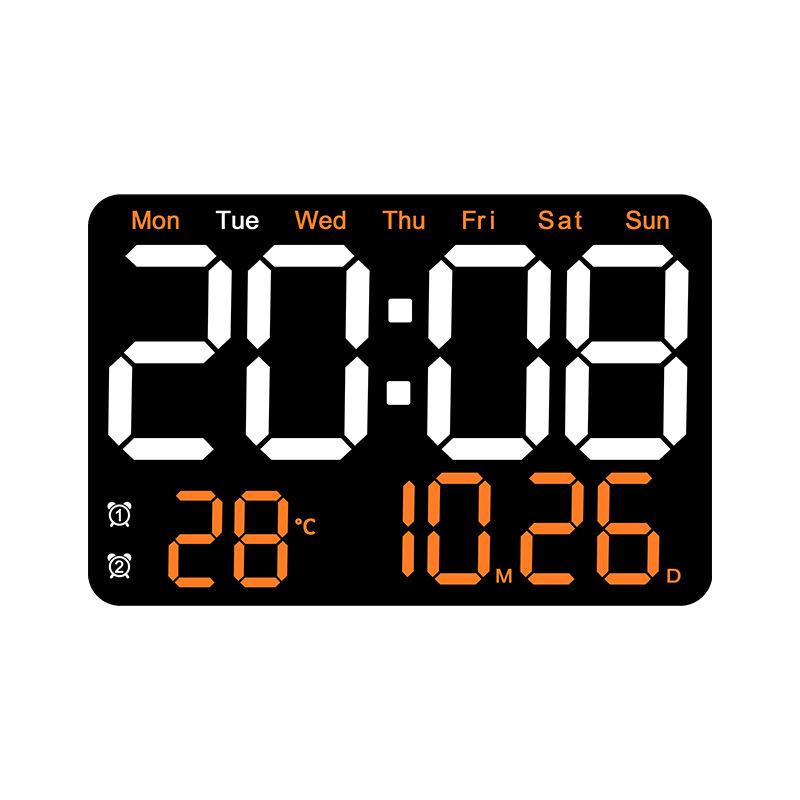Large LED Digital Alarm Clock - Silent Weekday Display for Living Room