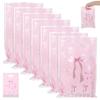 Durable Pink Bows Print Plastic Storage Bags For Jewelry Accessories Rainy Day Protections Pouches