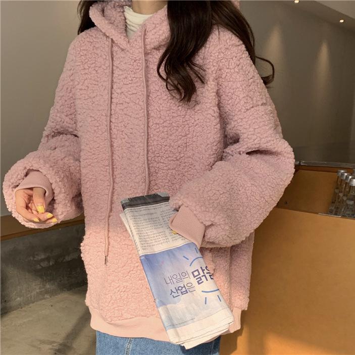 Kawaii Nette Bär Ohren Hoodie Frauen Herbst Winter Casual Fleece Lose Langarm Pullover Freunde Koreanische Mode Hoodies