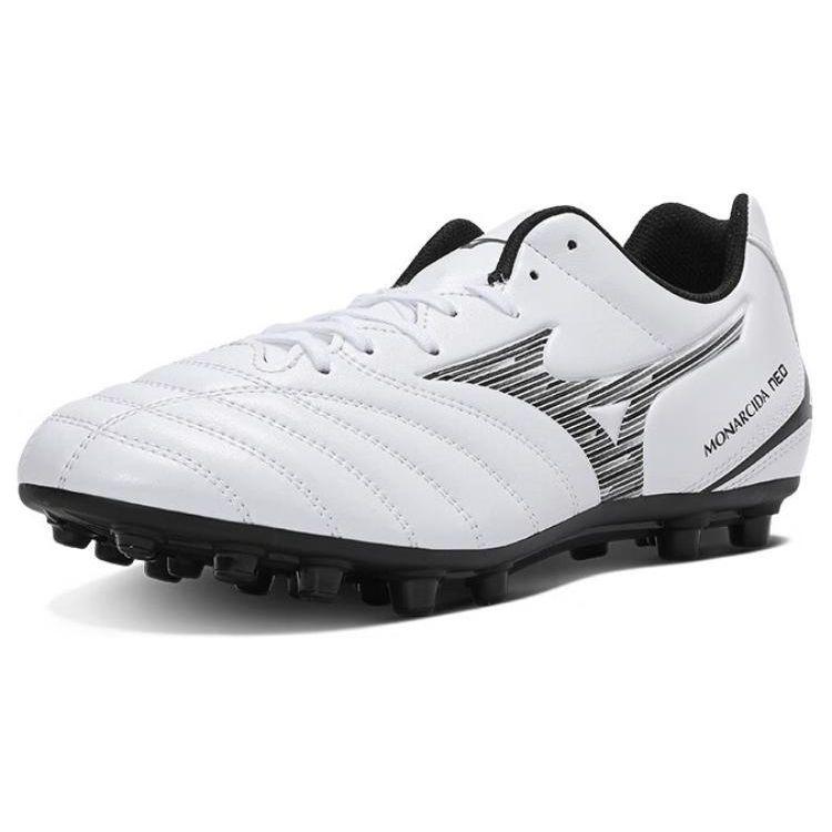 Mizuno Monarcida Neo 3 Select Round Toe Lace-Up AG (Rubber Short Studs) Durable Soccer Shoes Unisex Soccer Shoes Black White P1GA242609