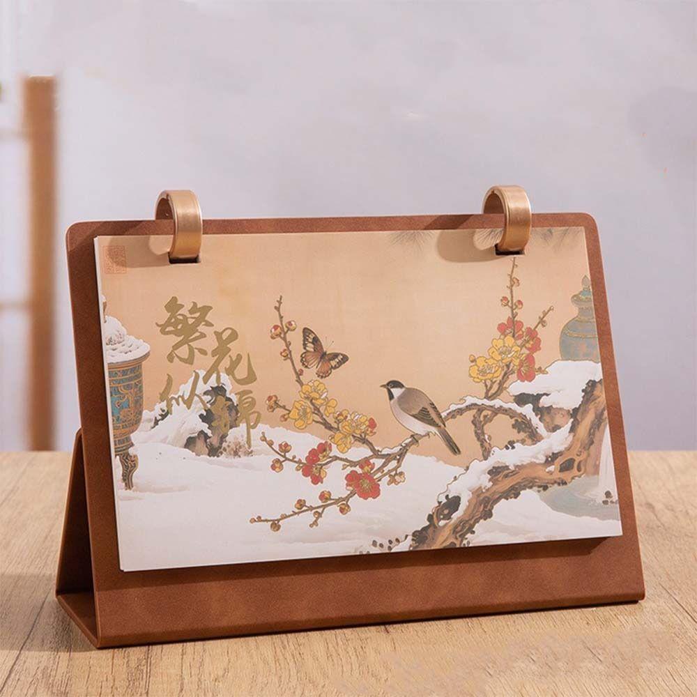 Flip Design Horse Year Desk Calendar Standing Coil Calendar 2026 Desktop Calendar  Desktop Display