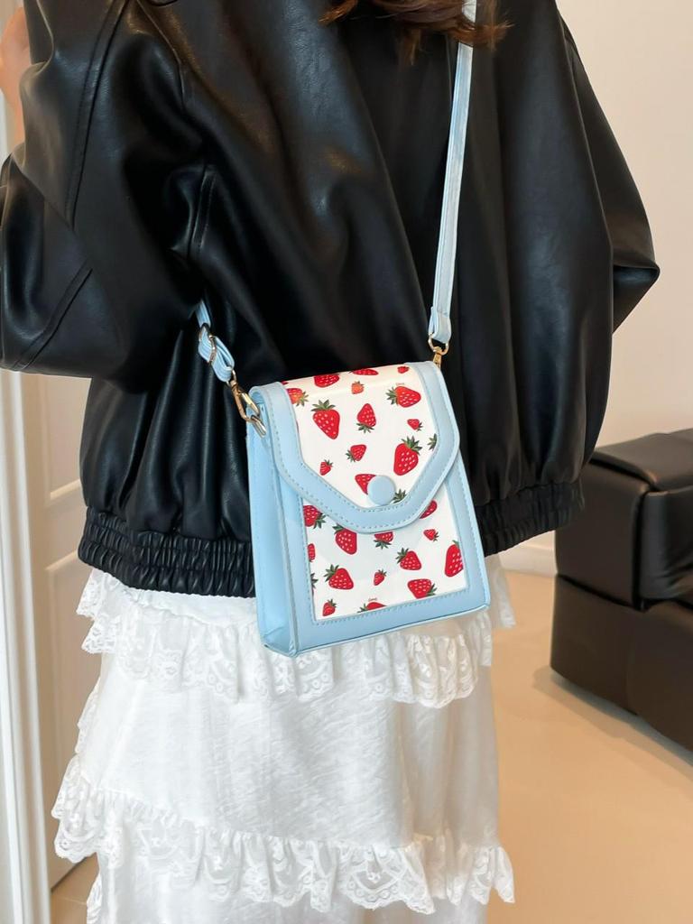 2025 Trendy Fresh Sweet Mori Style Women's Crossbody Phone Bag with Ins Print