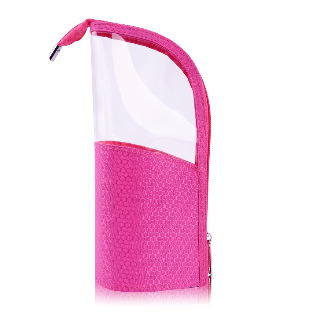 1 Pc Stand Cosmetic Bag for Women Clear Zipper Makeup Bag Travel Female Makeup Brush Holder Organizer Toiletry Bag