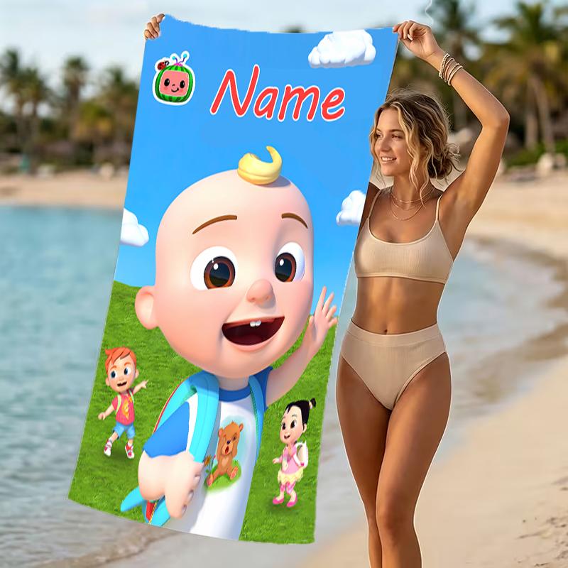 Customizable Personalized Beach Towels CoComelon - Dance Party Themed designs.Suitable for the Beach, Yoga, Sports;ideal As Beach Accessories