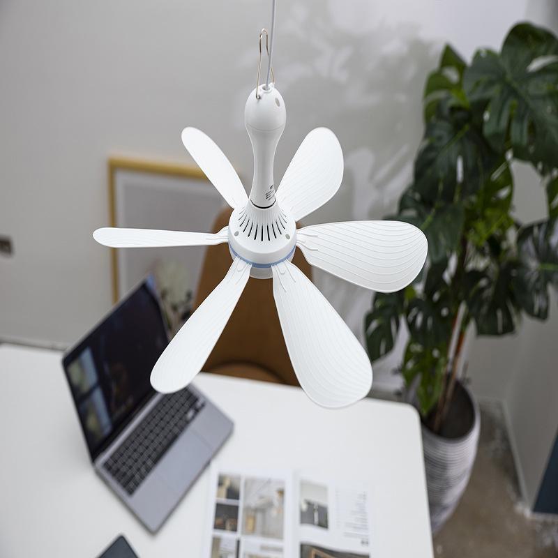 Adjustable Speed USB Ceiling Fan for Outdoor Camping - Silent and Remote-Controlled