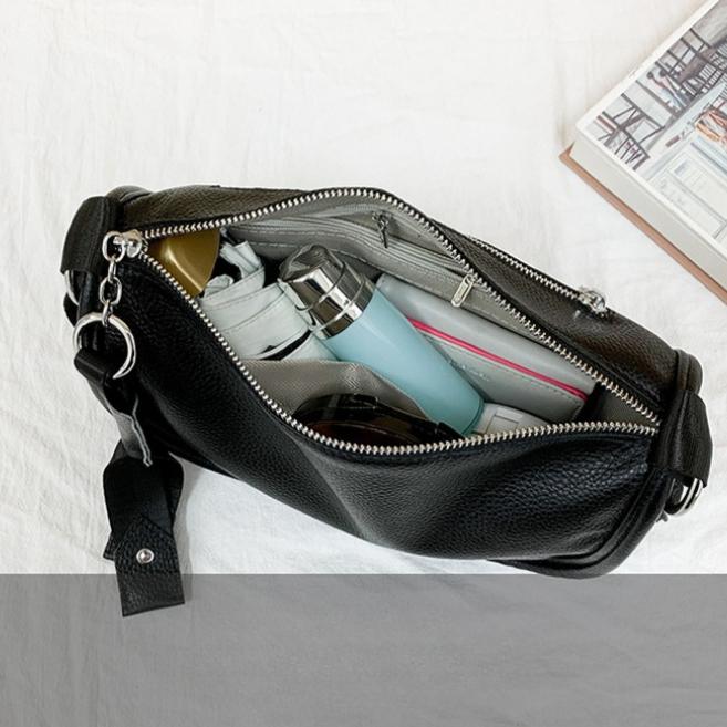 Genuine Leather Bag Women's Soft Leather Crossbody Bag Large Capacity Fashion All-in-one Middle-aged Women's Bag Single Shoulder Mom Bag