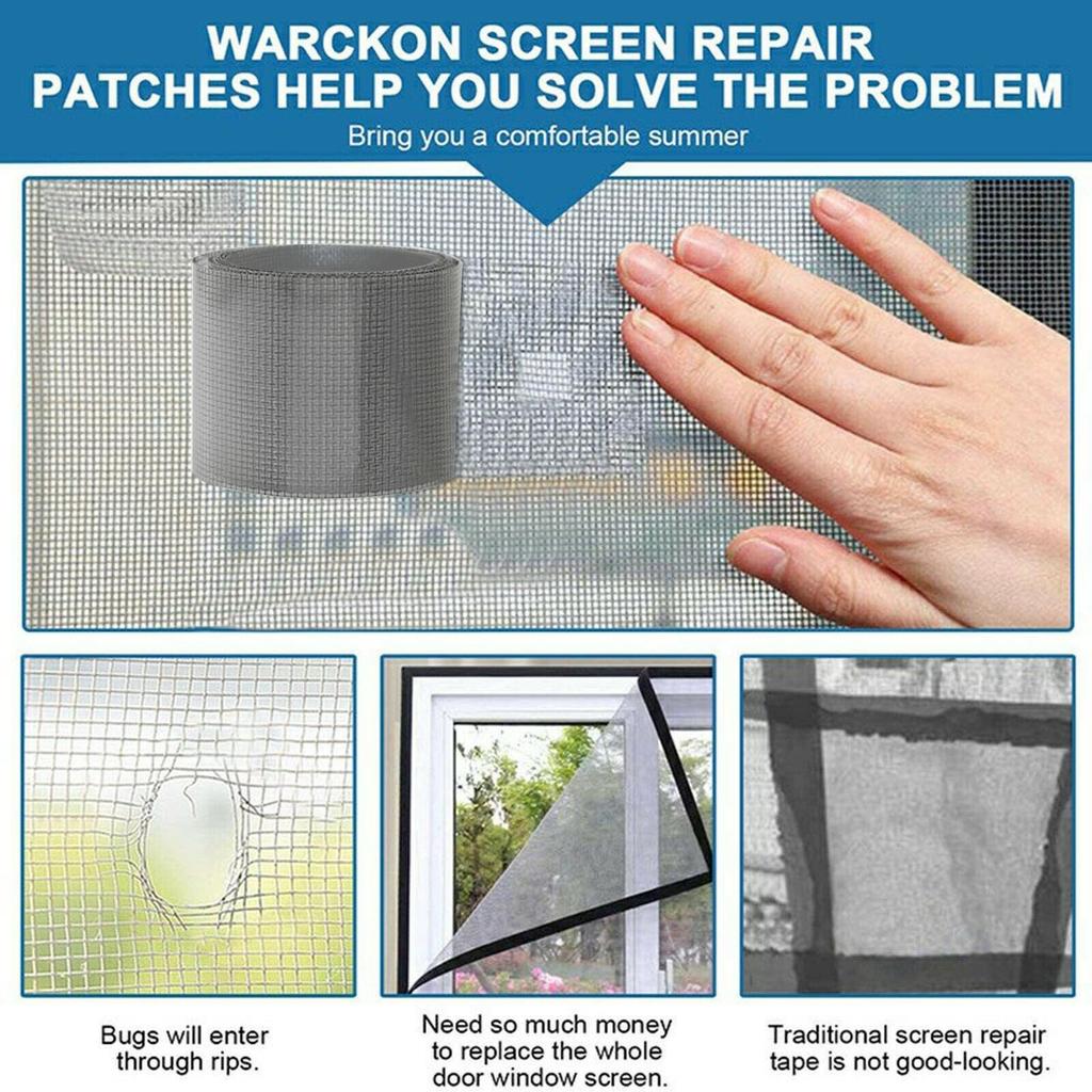 Strong Self Adhesive Window Screen Repair Tape Window Net Screen Repair Patch Covering Up Holes Tears Anti-Insect Mosquito Mesh
