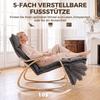 Rocking Chair with 5-Way Adjustable Footrest, Dark Gray