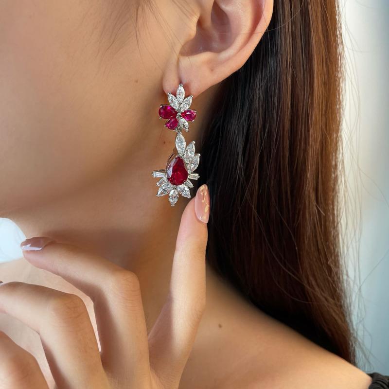 Gica Gema High Carbon Diamond Earrings 925 Sterling Silver Unique Design Romantic Fine Earrings Jewelry Wedding Party Gifts New Trend 8*12mm
