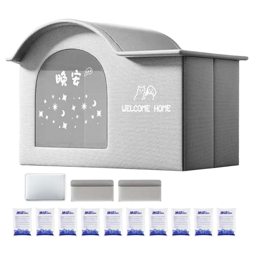 

Домик для охлаждения кошек, долговечный, складной, портативный, устойчивый к укусам, домик для охлаждения домашних животных для кошек, собак, домик для охлаждения кошек серый