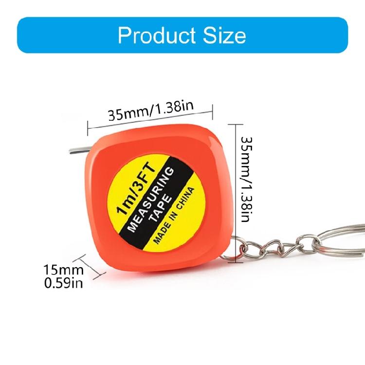Pocket Tape Measure 1m Long Auto Retractable Portable Design Stainless Steel Tape Double Scale Flexible Keyring