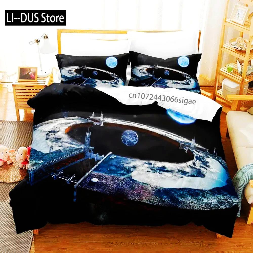 3D Print Sci Fi Structure Bedding Set Duvet Cover Bed Set Quilt Cover Pillowcase Comforter King Queen Size Boys Adult Bedding