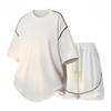 Summer Design Ice Silk Suit Men's Round Neck Loose Short-sleeved Shorts Two-piece Suit