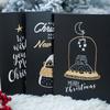 Muguang Black Exquisite Hot Stamping Creative Christmas Thank You Greeting Card with Envelope