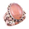 Natural Carnelian Gemstone Handmade 925 Sterling Silver Two Tone Ring S.8.5 V4y28