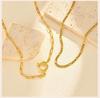 Trendy Layered Necklace for Women, 18K Gold Plated Stainless Steel Link Chain Modern Minimalist Jewelry