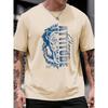 T-shirt a maniche corte casual estiva da uomo giovane alla moda sportiva stampata larga europea-americana