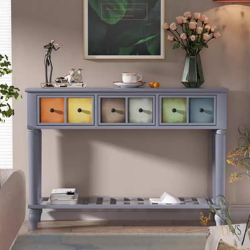 Solid Wood Entryway Cabinet, Narrow Hallway Storage & Shoe Organizer, Large Capacity Wall-Mounted Console Table for home Decor